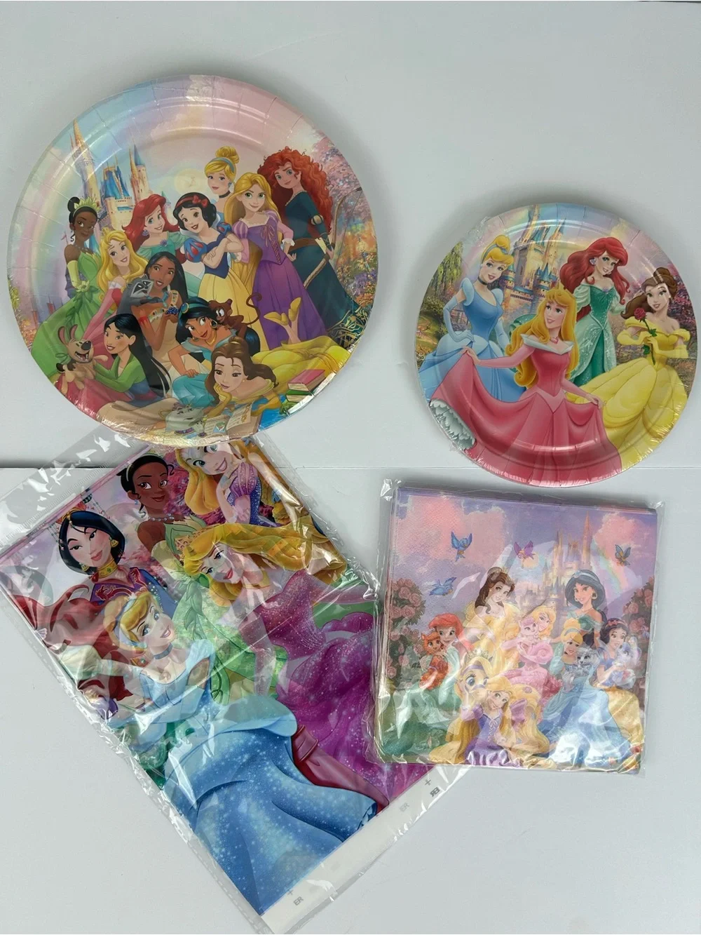 Disney Princess Birthday Party Supplies Lot 41 Pc Plates Napkins Tablecloth New